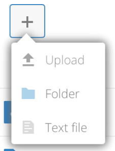 The New file/folder/upload menu
